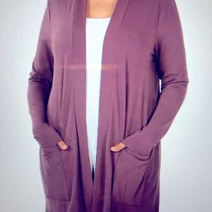 Ladies Open Front Slouchy Pocket Cardigan Size 2X